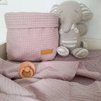 Nestchen Waffelpiqué rosa mit Frottee weiß