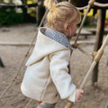 Walkjacke, Wintermantel creme innen leo