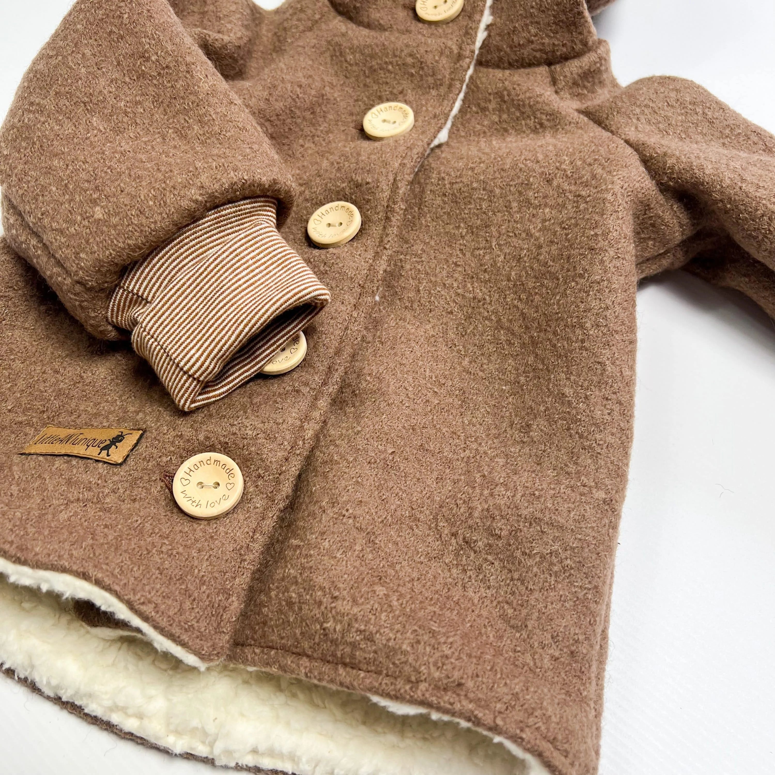 Walkjacke, Wintermantel camel/ innen mit kuscheligem Teddystoff