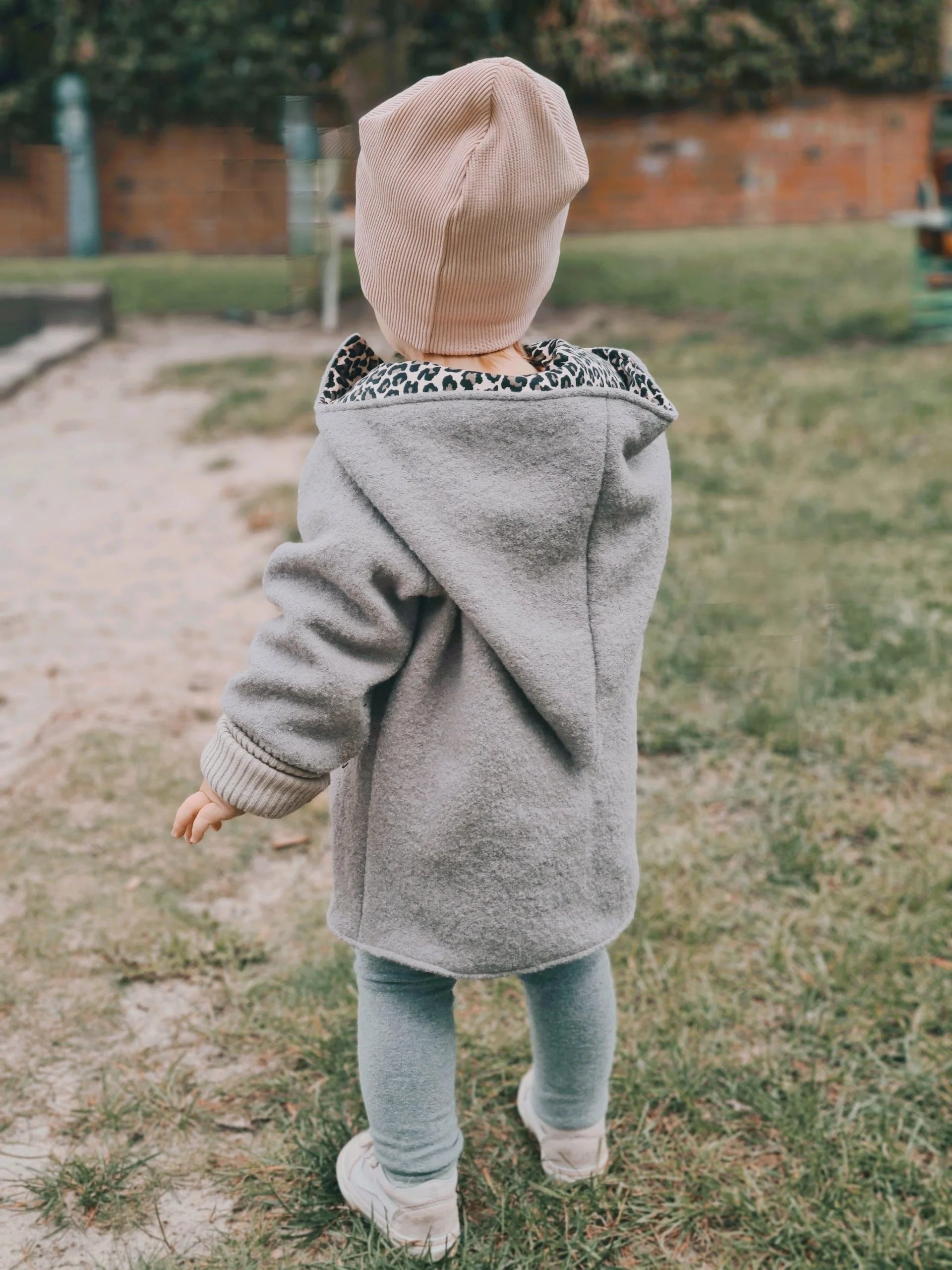 Beanie Mütze Ripp rosa, graumeliert und camel