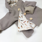 Walkjacke, Wintermantel in taupe/ innen Federn oder leo