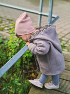 Beanie Mütze Ripp rosa, graumeliert und camel