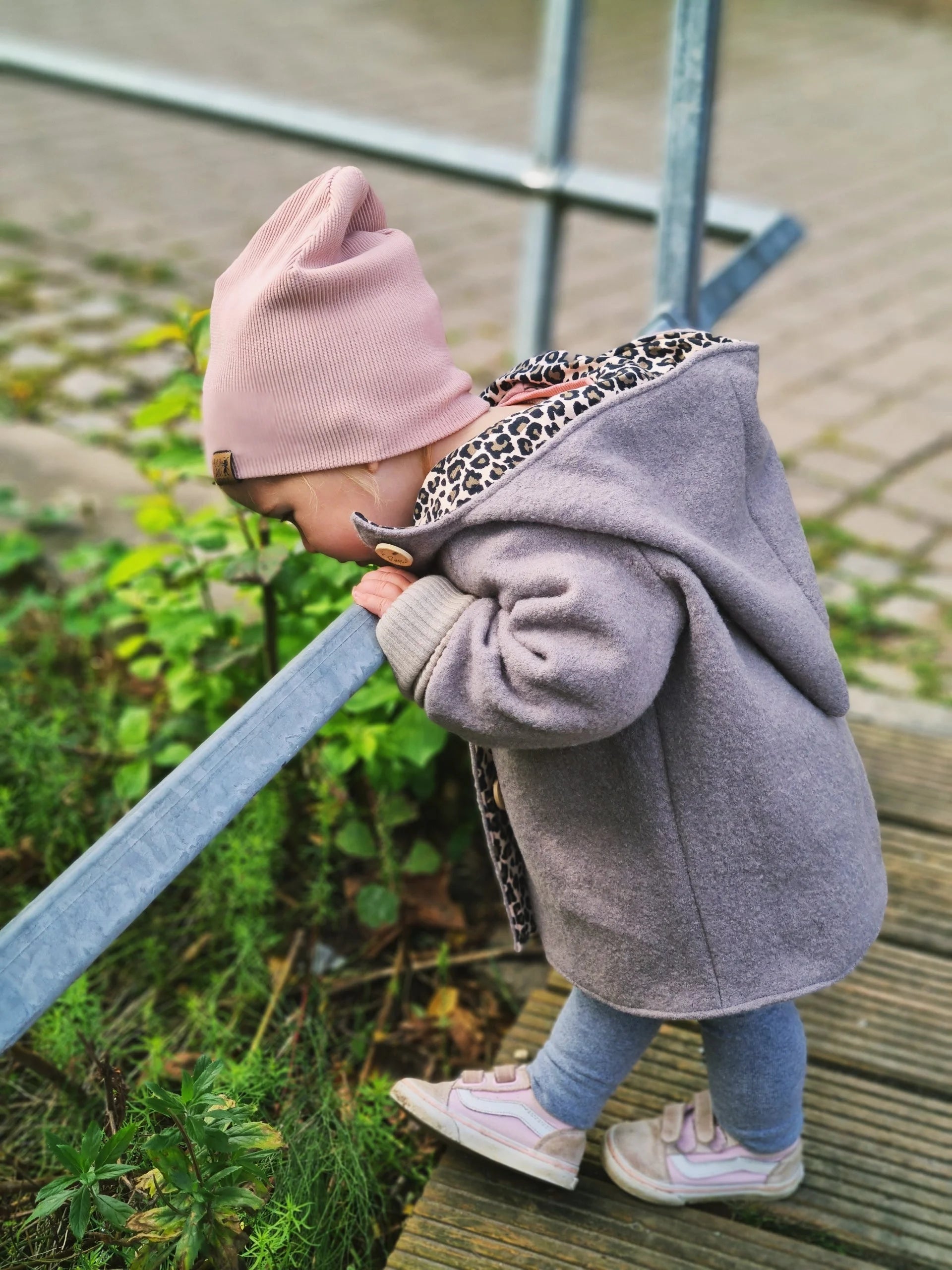 Beanie Mütze Ripp rosa, graumeliert und camel