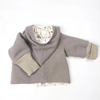 Walkjacke, Wintermantel in taupe/ innen Federn oder leo