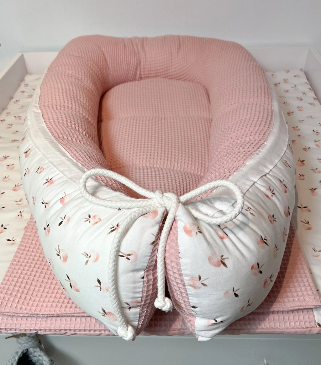 Nestchen Pfirsiche Waffelpiqué rosa