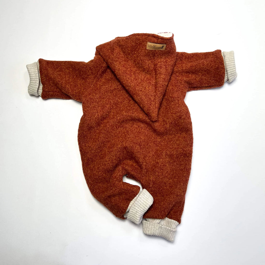 Walkoverall, Winteroverall rost/ innen mit kuscheligem Teddystoff