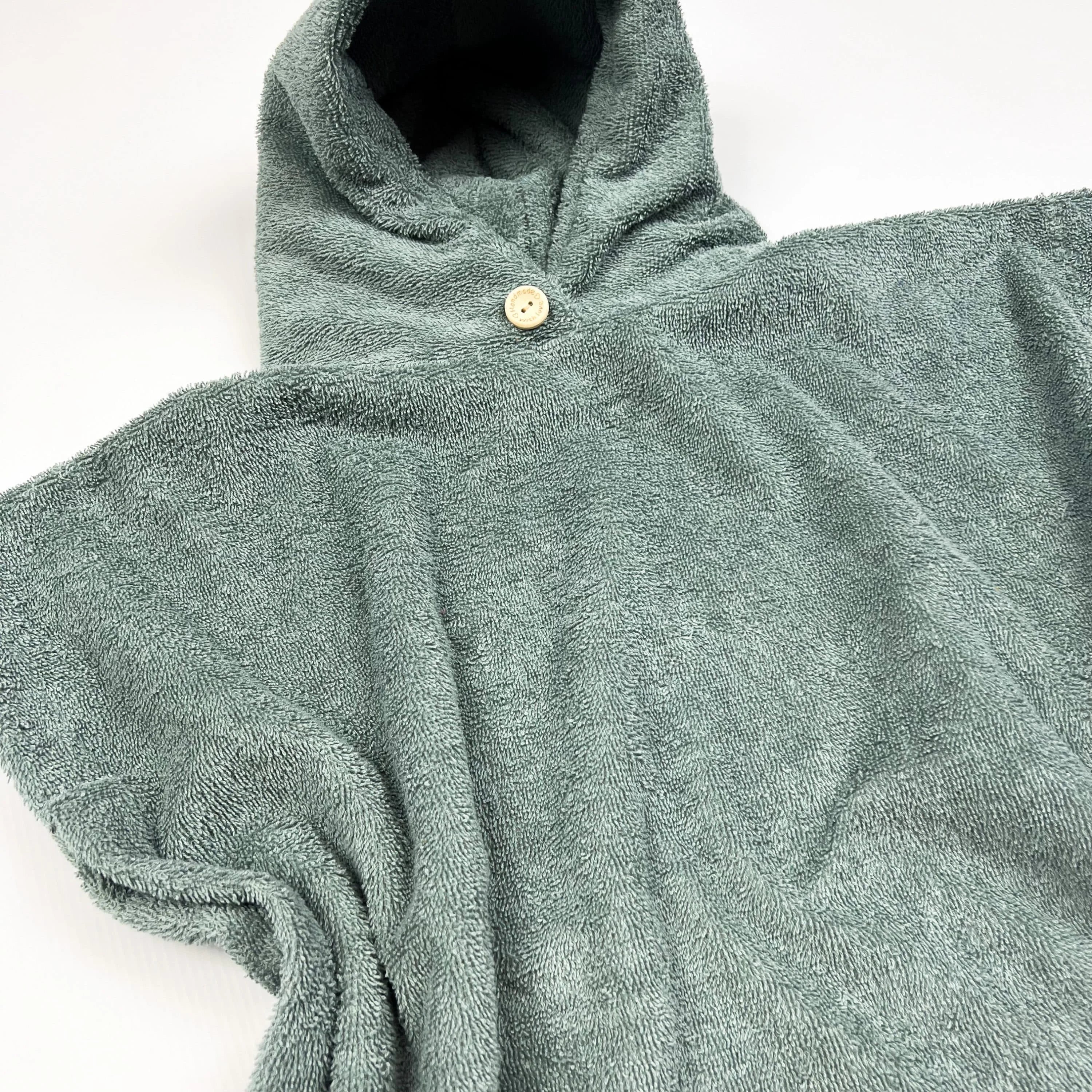 Poncho Badeponcho Frottee altgrün
