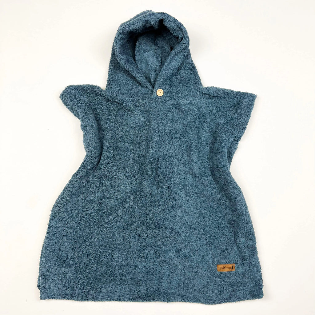 Poncho Badeponcho Frottee blau