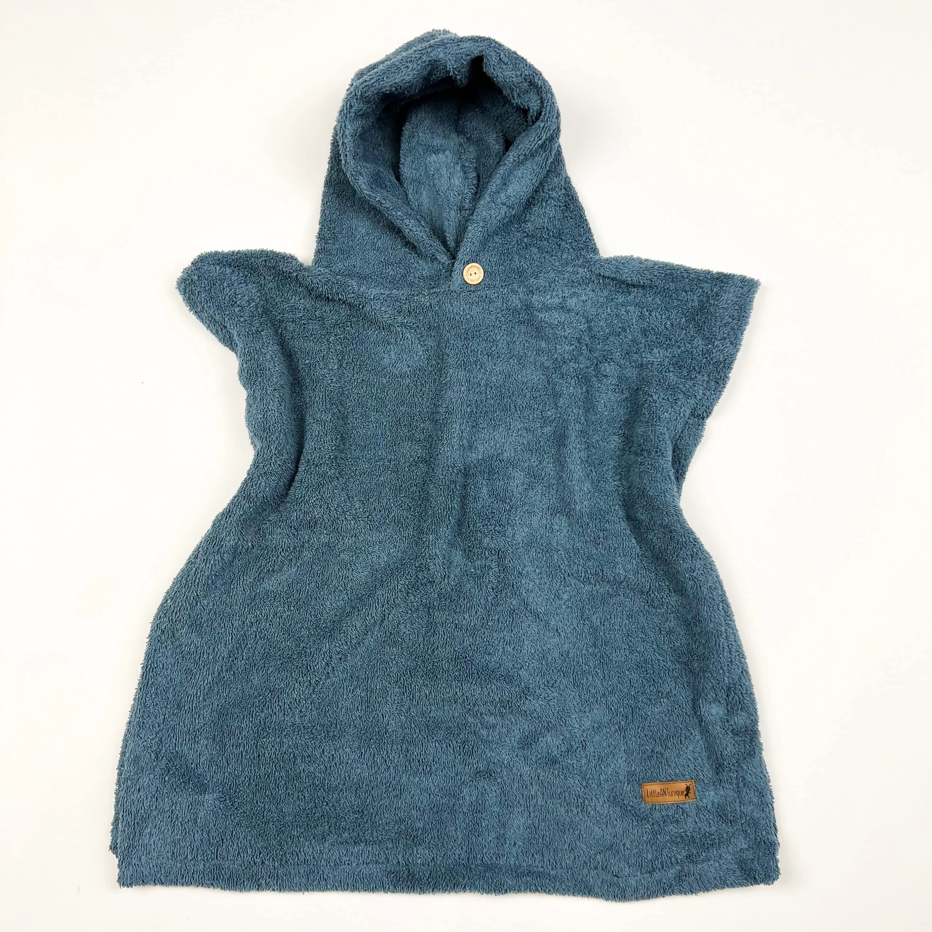 Poncho Badeponcho Frottee blau