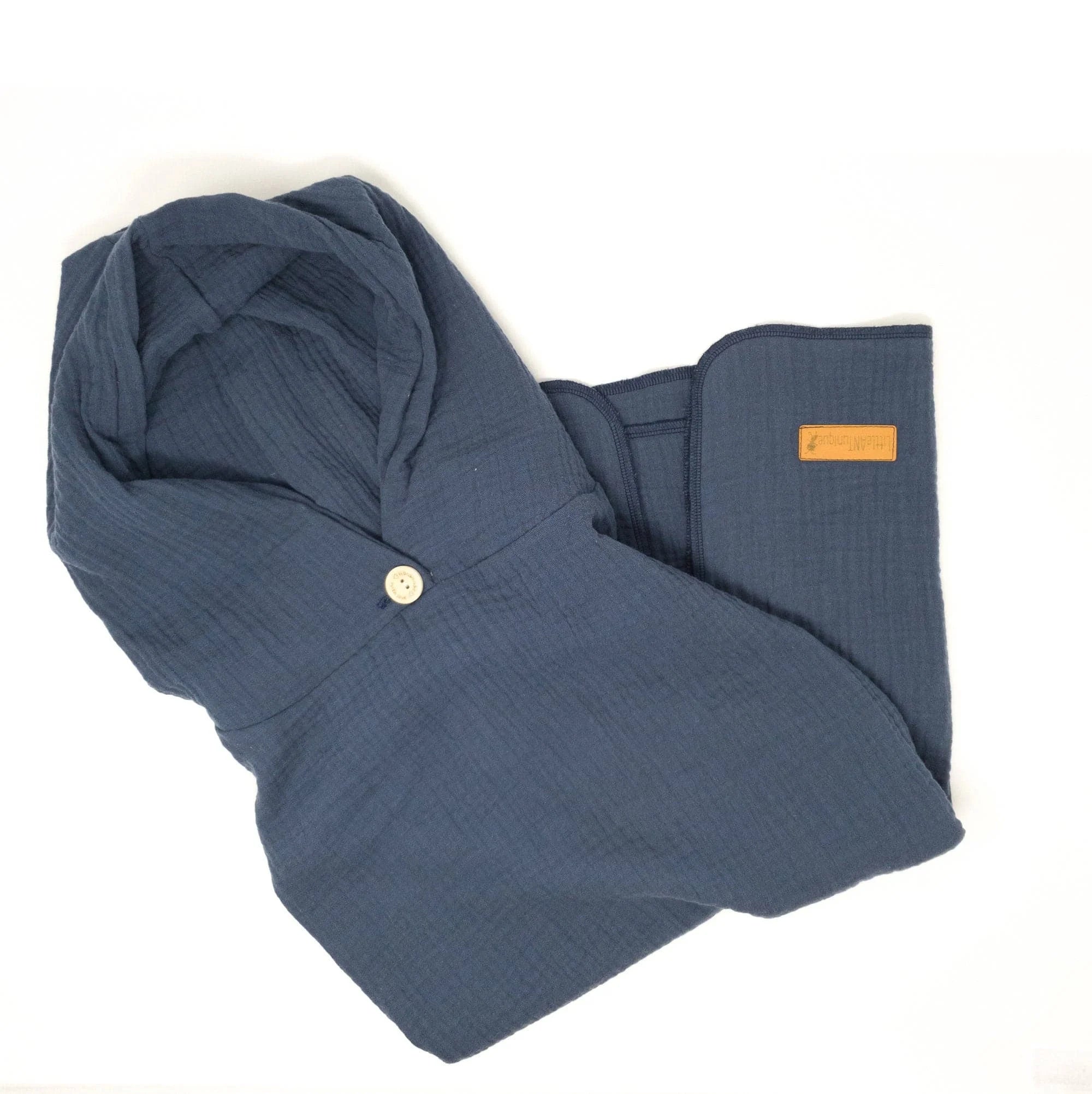 Poncho Badeponcho Musselin blau