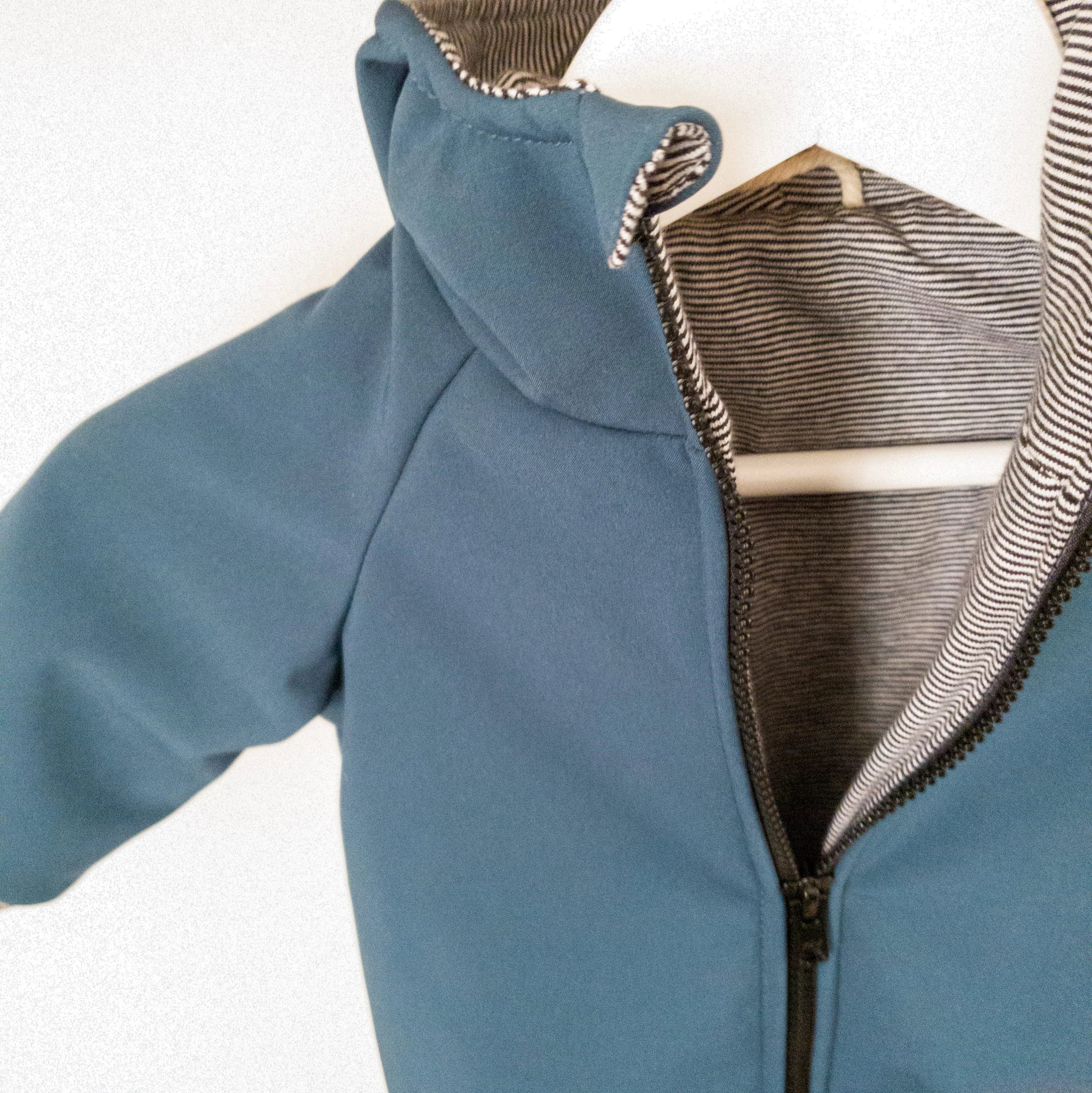 Softshell Overall petrol innen Gestreift