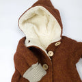 Walkjacke, Wintermantel rost/ innen mit kuscheligem Teddystoff