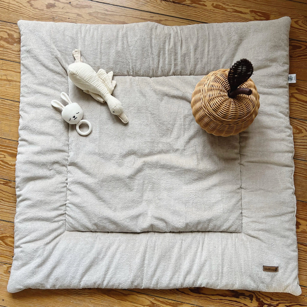 Krabbeldecke Spielunterlage Laufgittereinlage Cord beige
