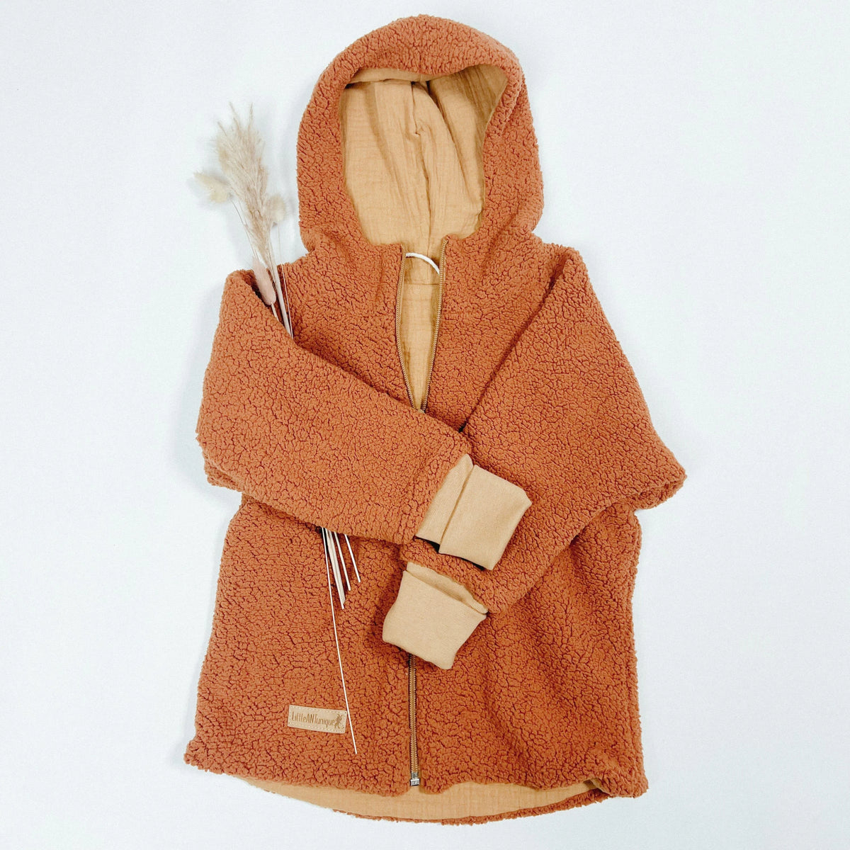 Teddyjacke cognac/Musselin