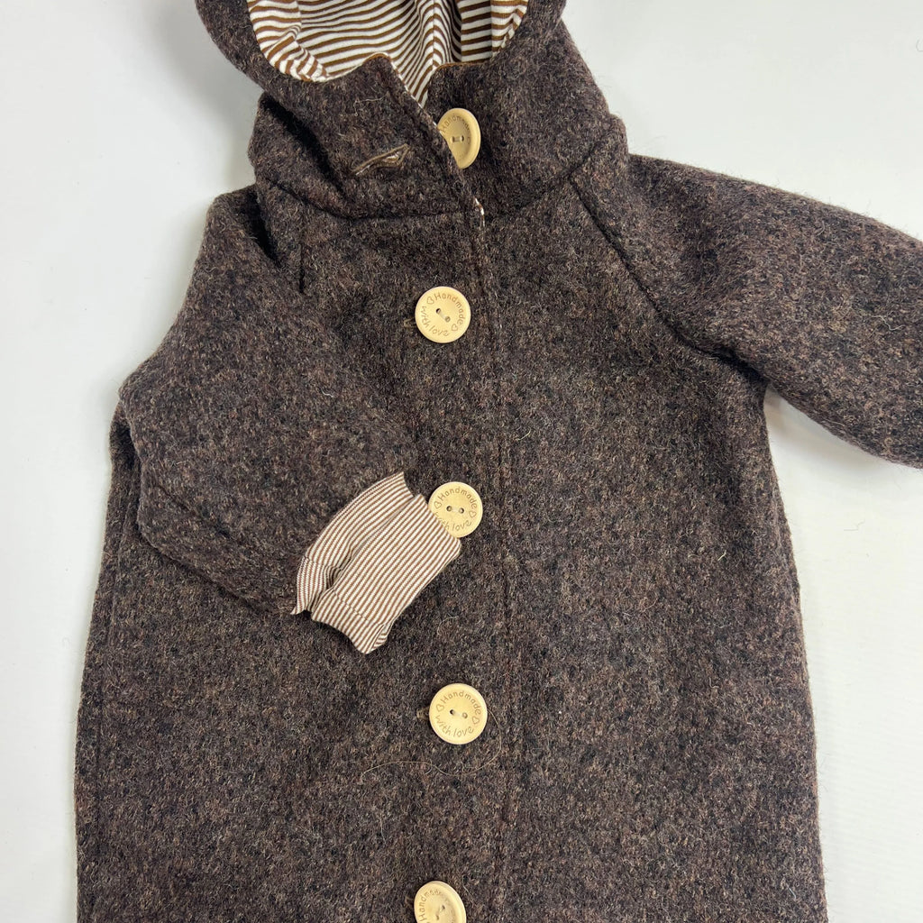 Walkoverall, Winteroverall braun/ innen gestreift