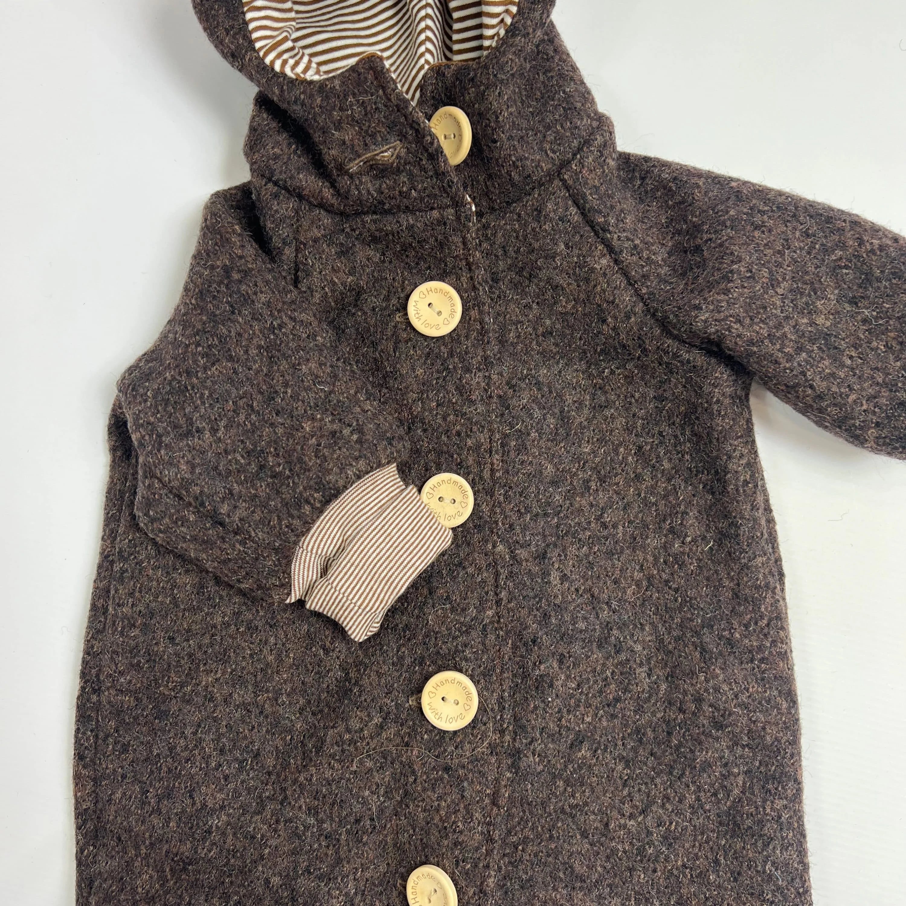 Walkoverall, Winteroverall braun/ innen gestreift