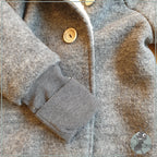 Walkjacke, Wintermantel grau mit innen kuscheligem Teddystoff