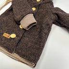 Walkjacke, Wintermantel braun, innen gestreift