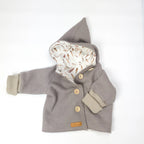 Walkjacke, Wintermantel in taupe/ innen Federn oder leo