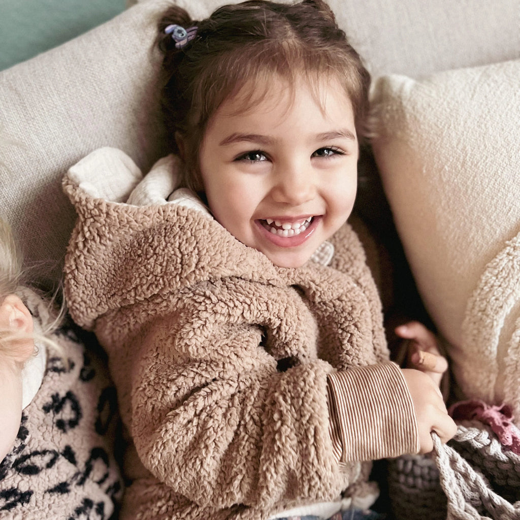 Teddyjacke beige/Musselin