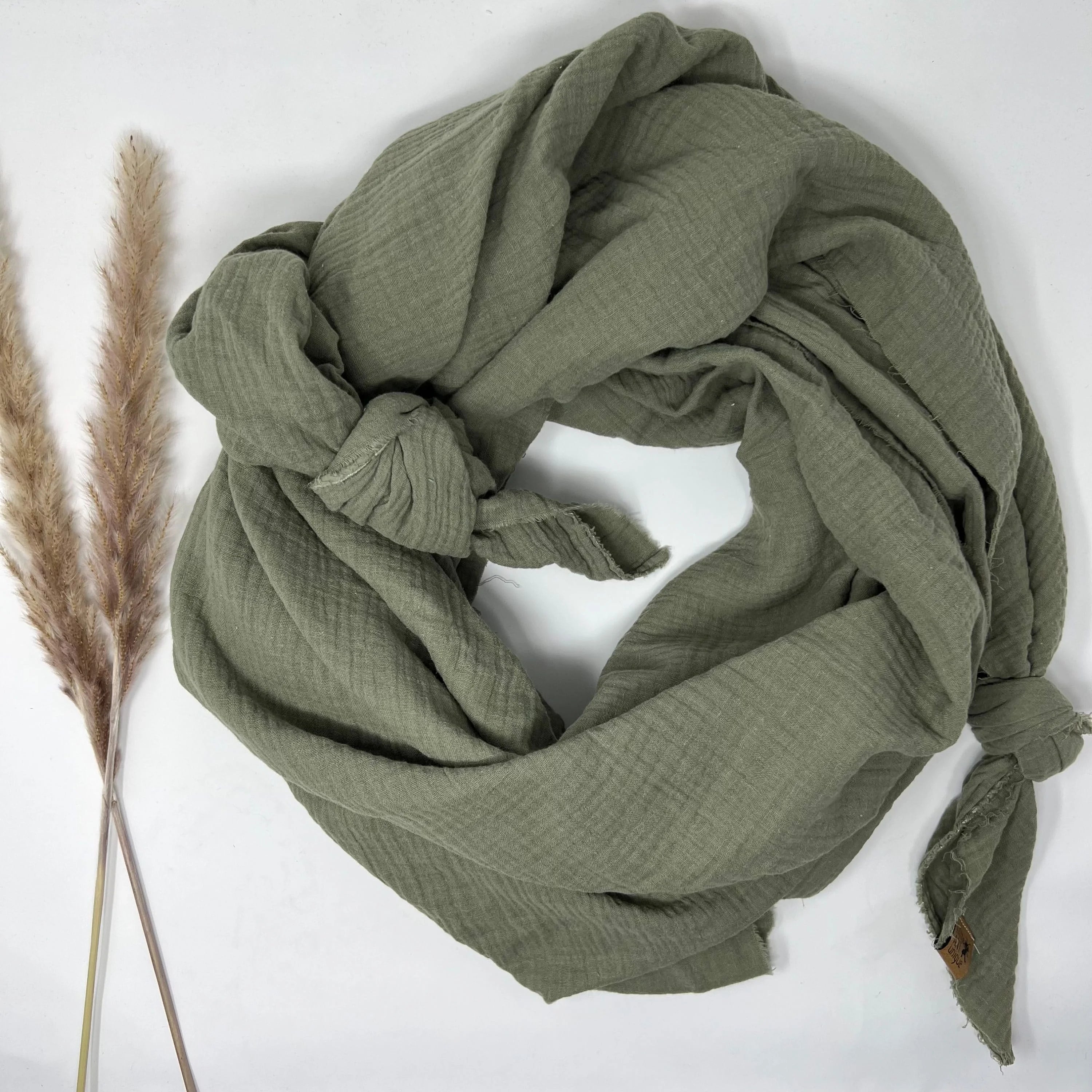 Halstuch, Spucktuch, Schnuffeltuch Musselin oliv