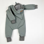 Softshell Overall in grau und innen gestreift