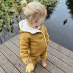 Walkoverall, Winteroverall ocker/ innen mit kuscheligem Teddystoff