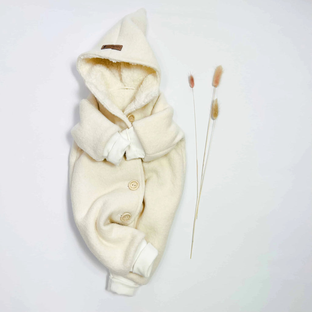 Walkoverall, Winteroverall in creme mit Teddystoff gefüttert