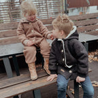 Walkjacke, Wintermantel anthrazit/ innen mit kuscheligem Teddystoff