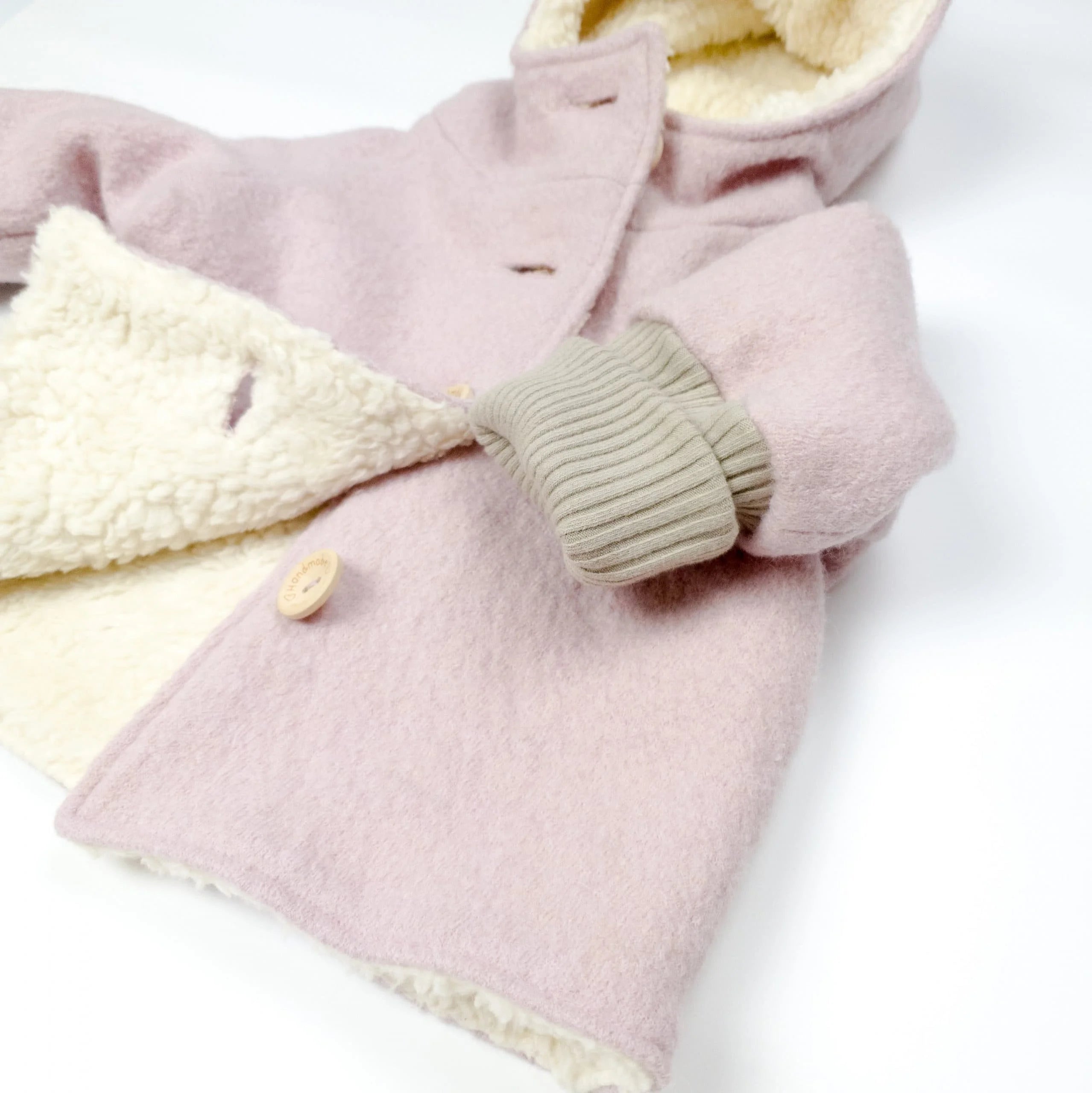 Walkjacke, Wintermantel rosa/ innen mit kuscheligem Teddystoff