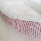 Nestchen Waffelpiqué rosa mit Frottee weiß