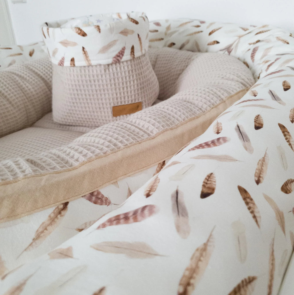Utensilo Federn mit Waffelpiqué beige