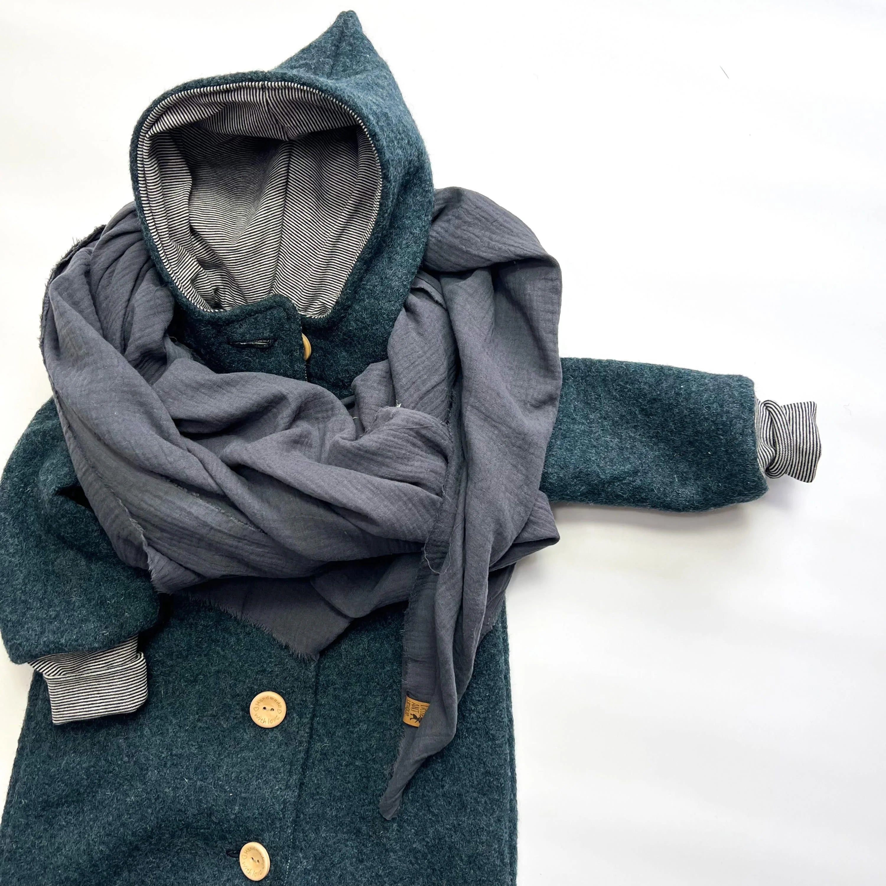 Walkoverall, Winteroverall Indigoblau / innen gestreift