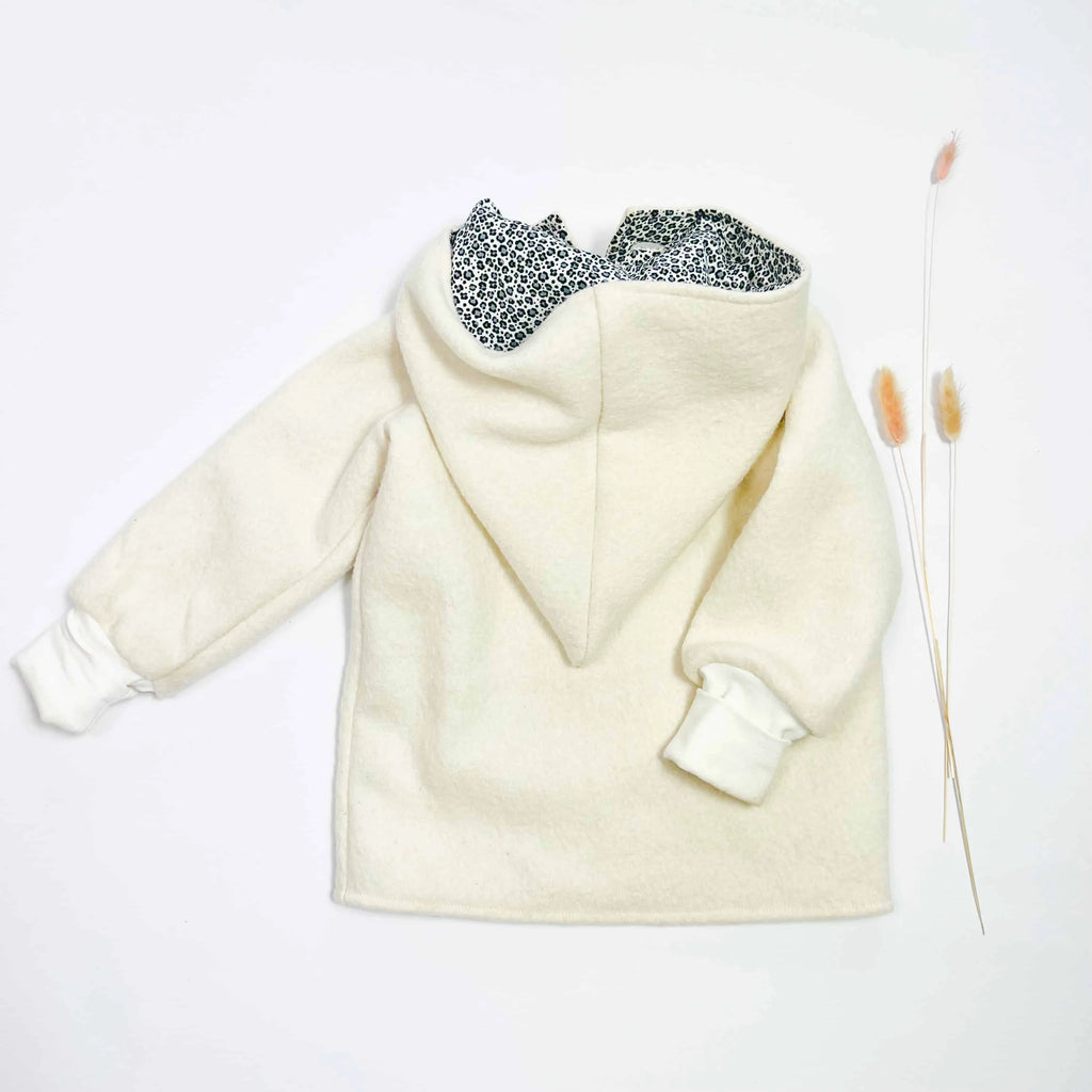 Walkjacke, Wintermantel creme innen leo