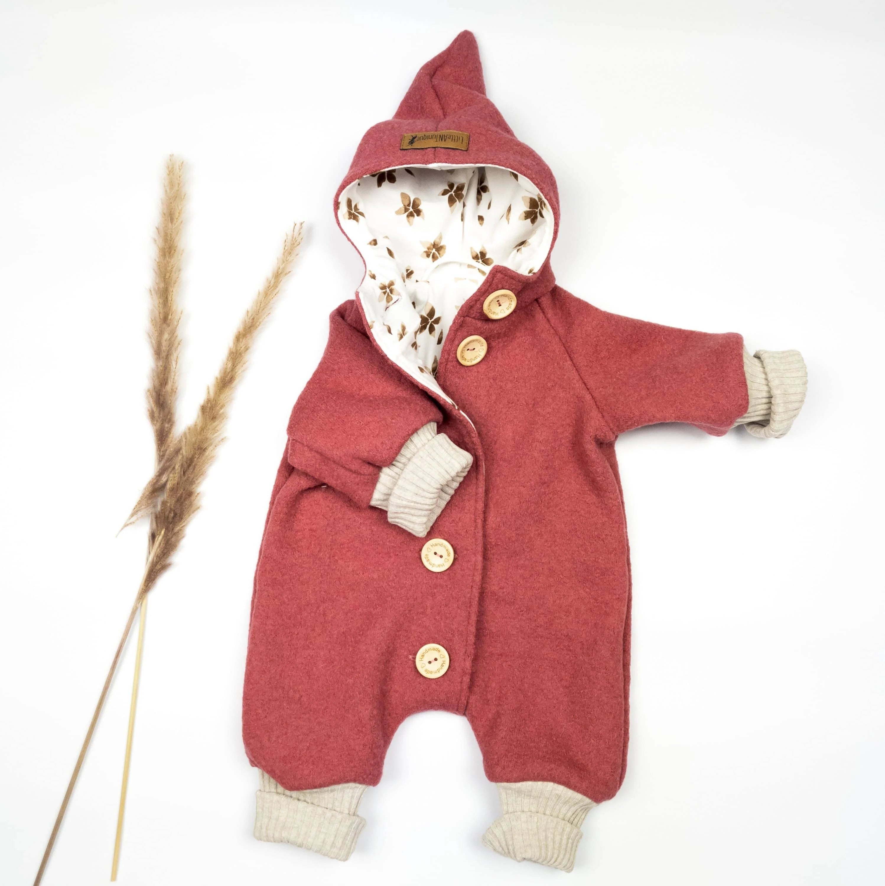 Walkoverall, Winteroverall in Beere/ innen Blumen