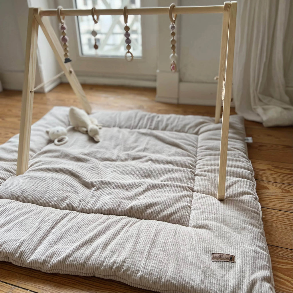 Krabbeldecke Spielunterlage Laufgittereinlage Cord beige