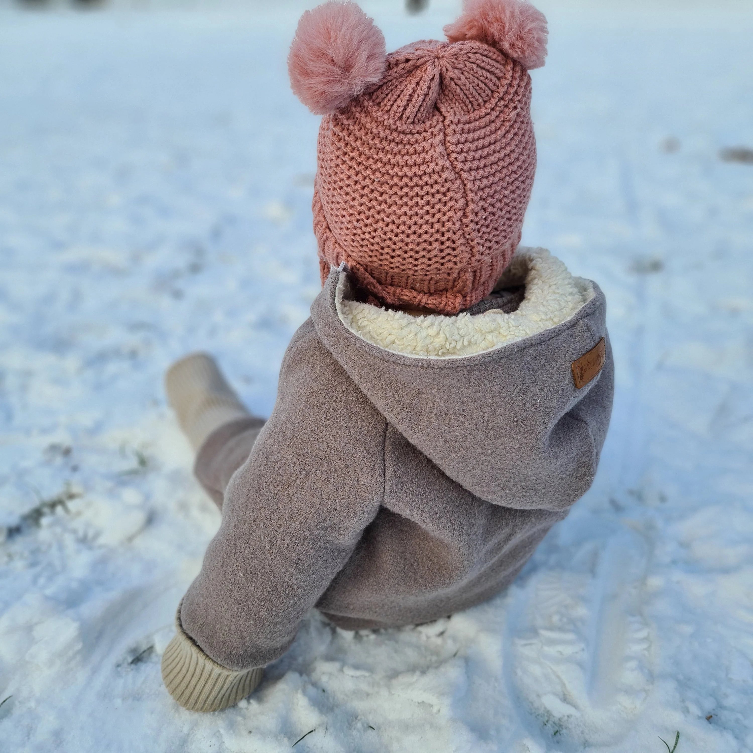 Walkoverall, Winteroverall taupe/ innen mit kuscheligem Teddystoff