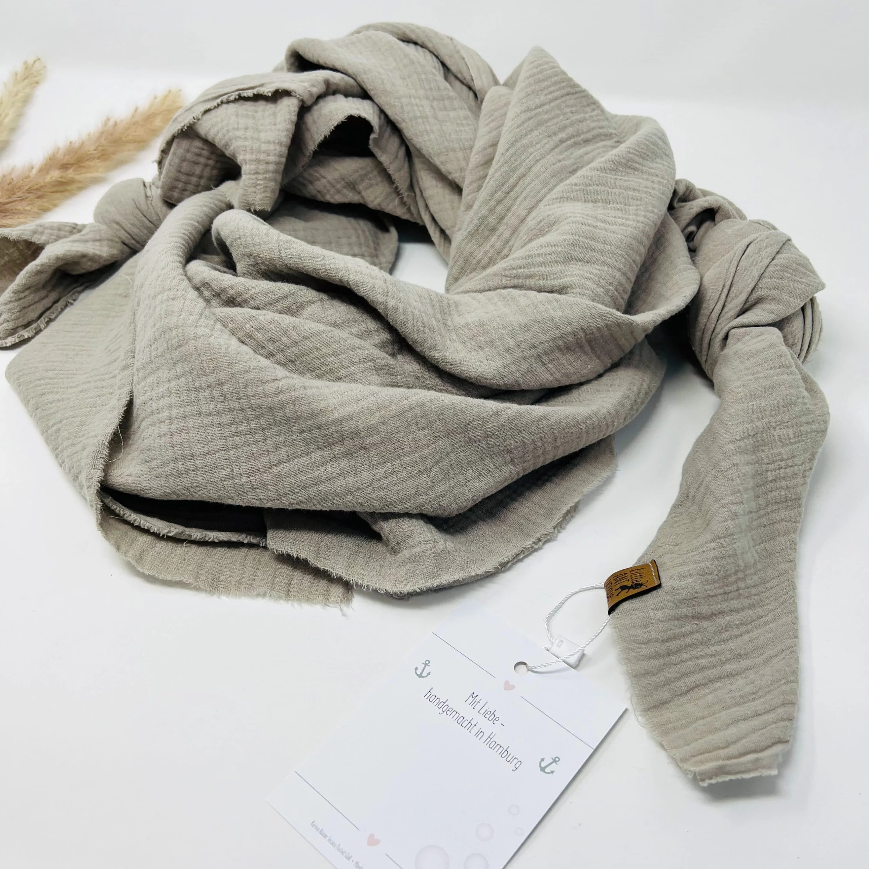 Halstuch, Spucktuch, Schnuffeltuch Musselin beige