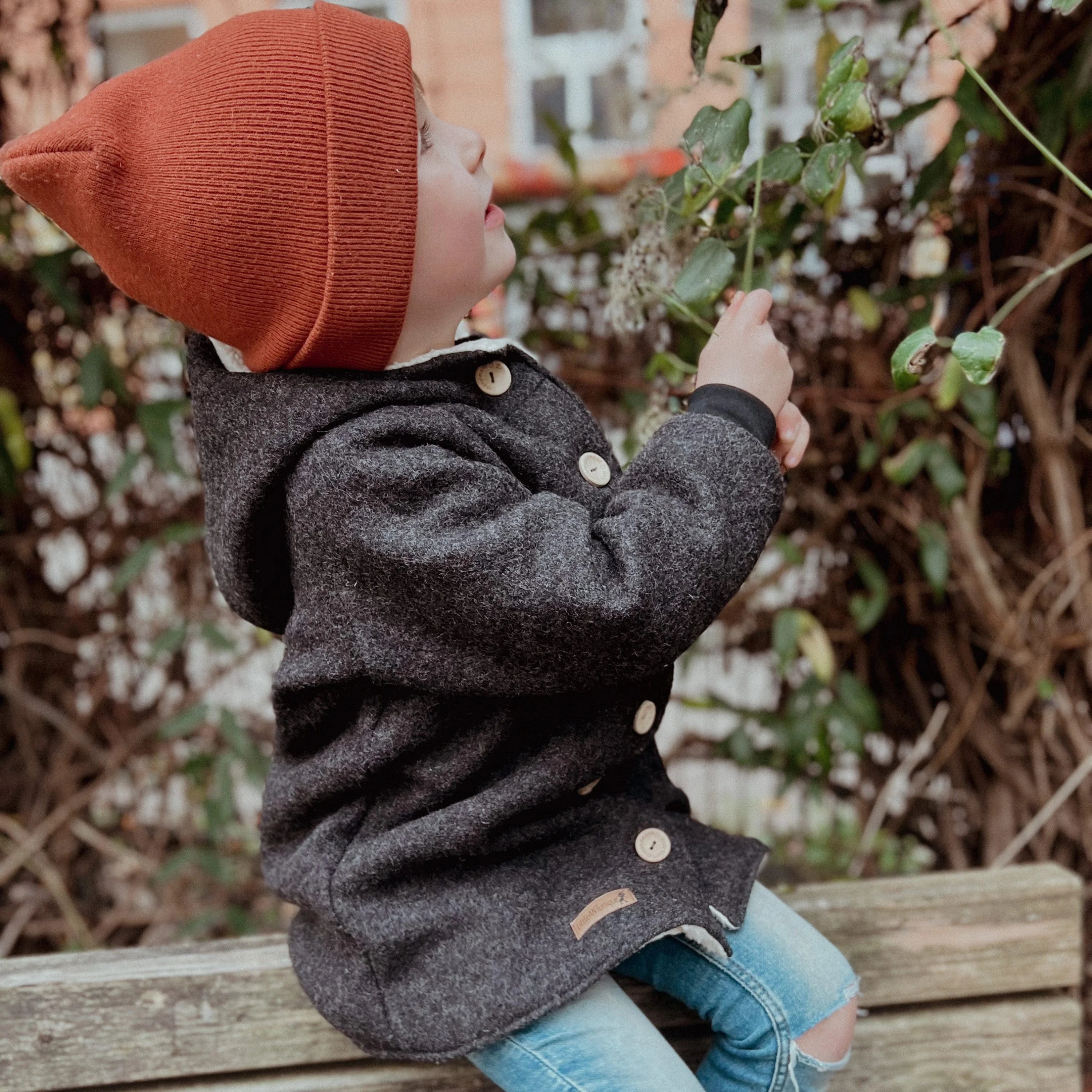 Walkjacke, Wintermantel anthrazit/ innen mit kuscheligem Teddystoff