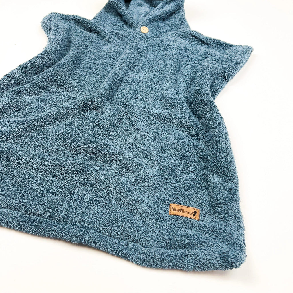 Poncho Badeponcho Frottee blau