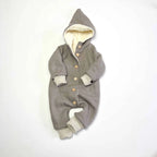 Walkoverall, Winteroverall taupe/ innen mit kuscheligem Teddystoff