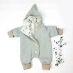 Walkoverall, Winteroverall in mint/ innen Eukalyptus oder Weidenkätzchen