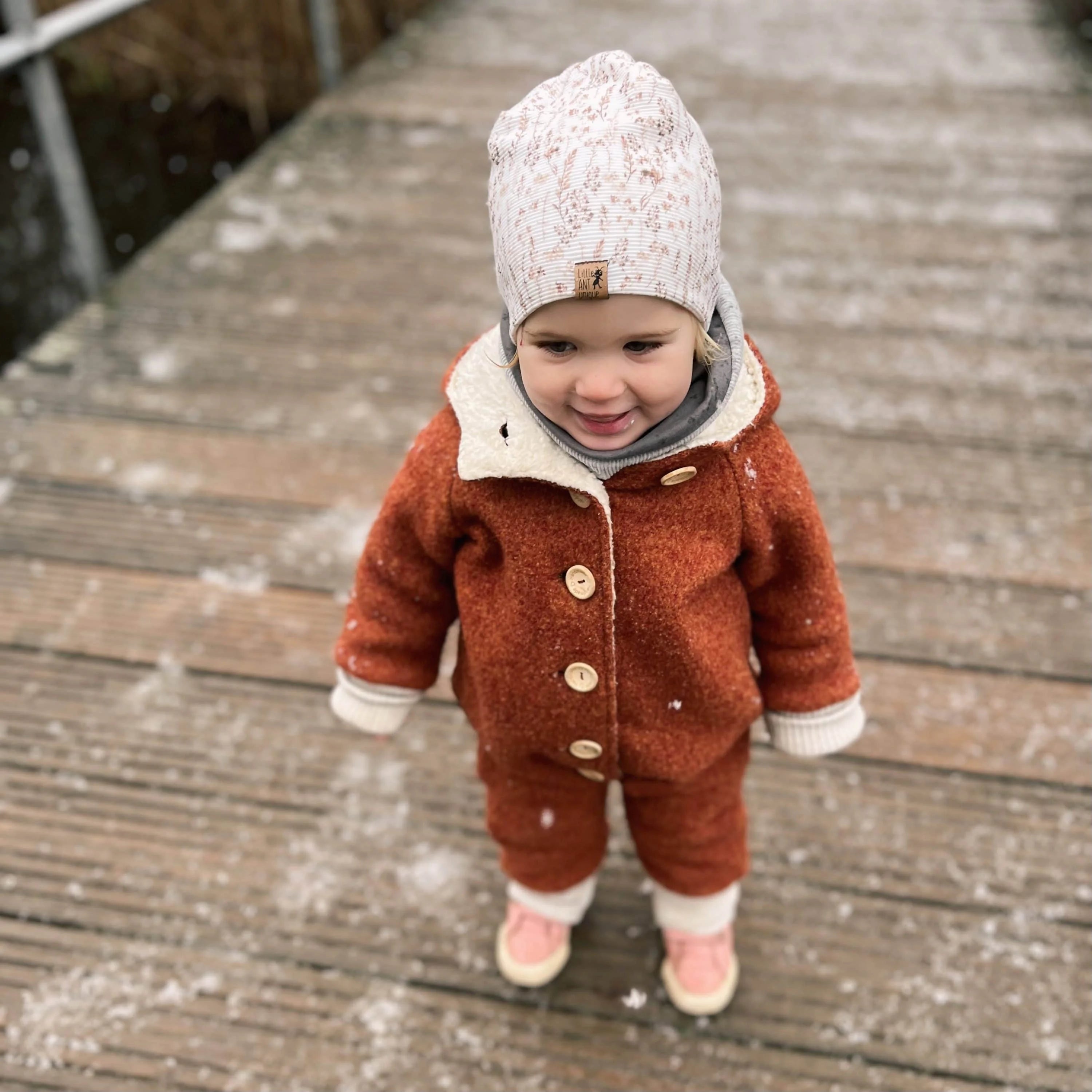 Walkoverall, Winteroverall rost/ innen mit kuscheligem Teddystoff