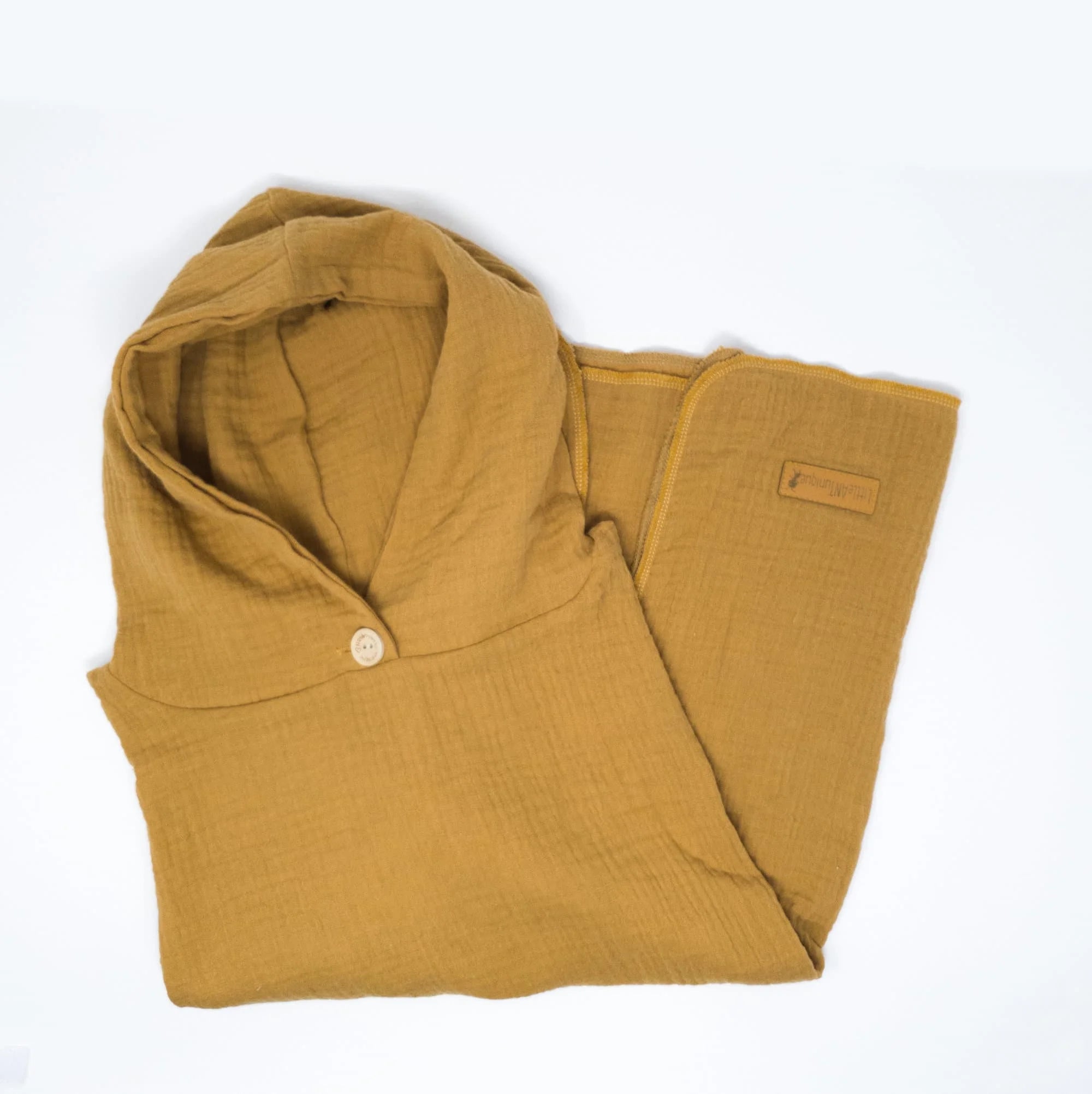 Poncho Badeponcho Musselin ocker