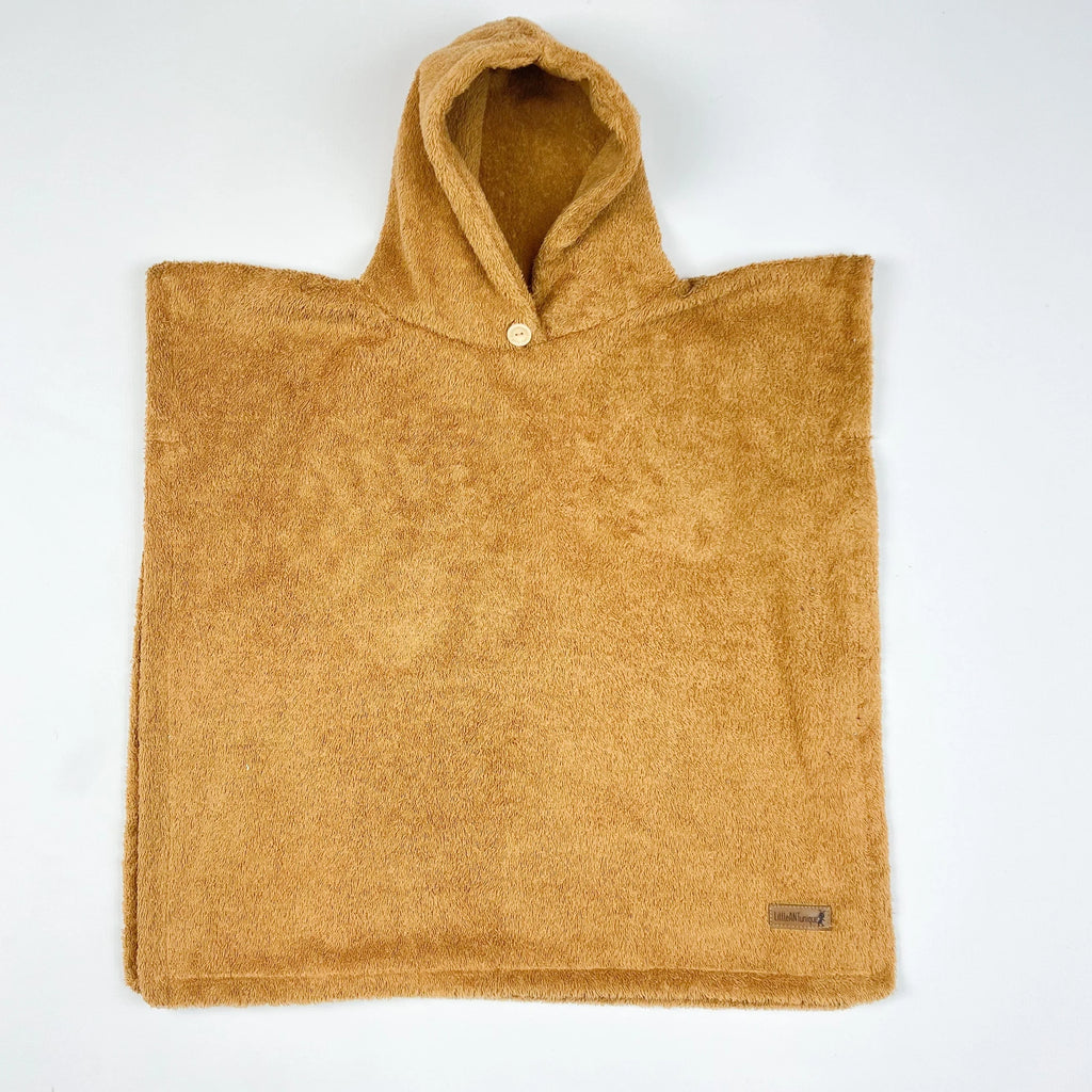 Poncho Badeponcho Frottee camel