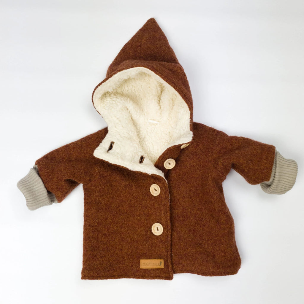 Walkjacke, Wintermantel rost/ innen mit kuscheligem Teddystoff