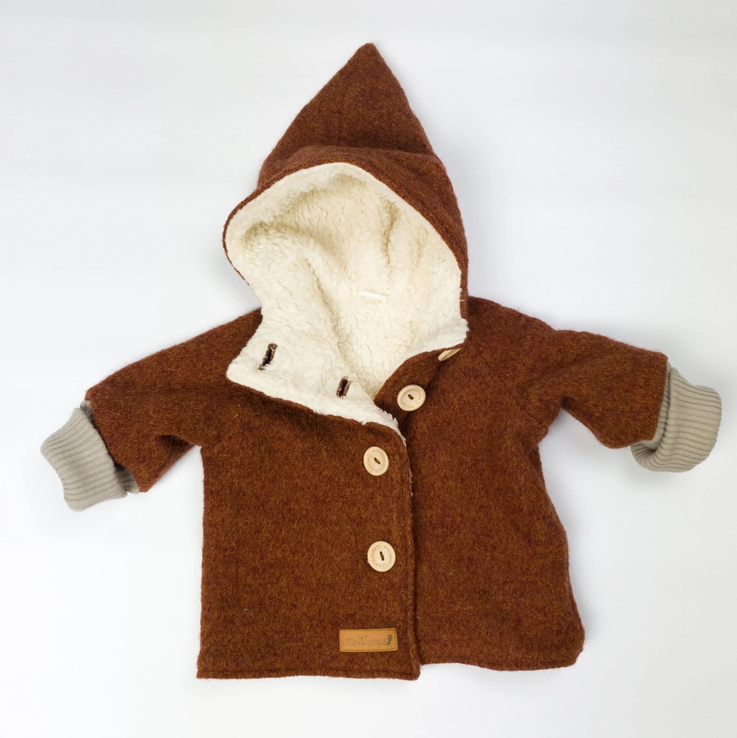 Walkjacke, Wintermantel rost/ innen mit kuscheligem Teddystoff
