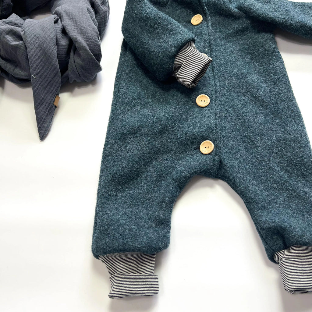 Walkoverall, Winteroverall Indigoblau / innen gestreift