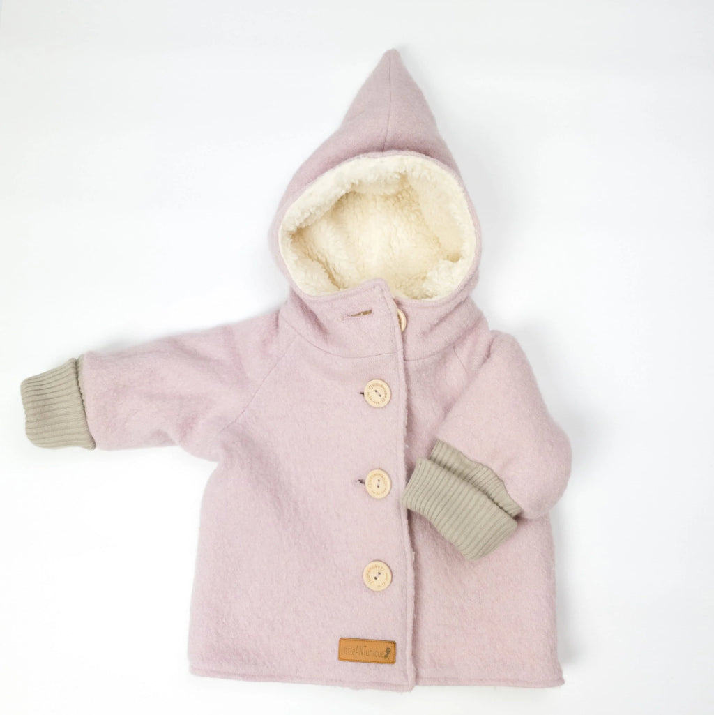 Walkjacke, Wintermantel rosa/ innen mit kuscheligem Teddystoff
