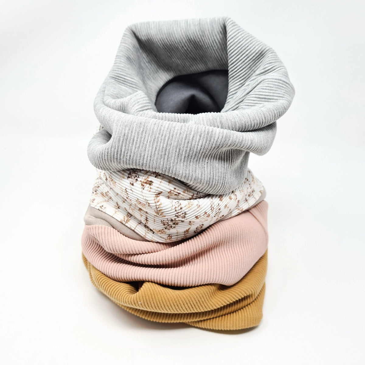 Loop rosa, graumeliert und camel
